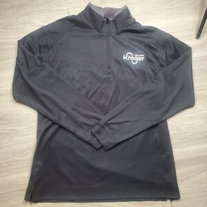 Kroger Delivery Quarter Zip Mens XL Black Workwear Zip Pullover Sweatshirt